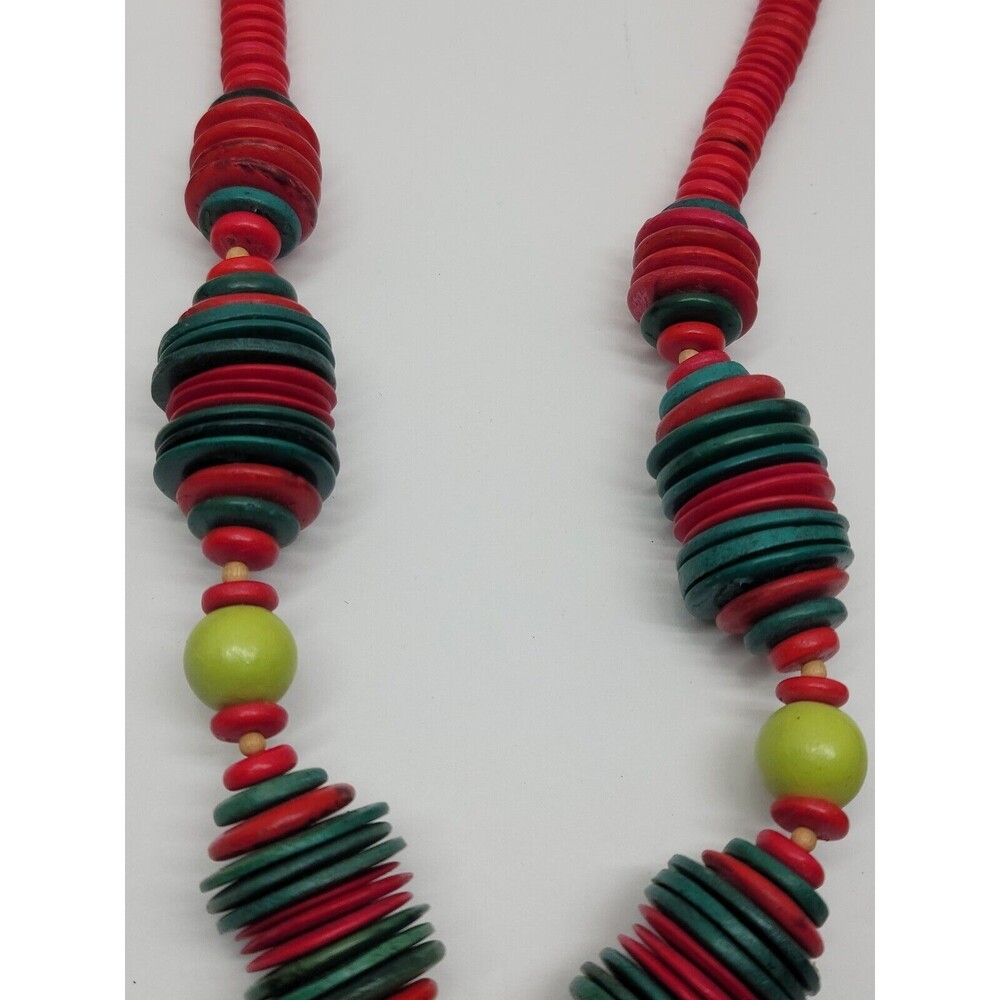 5 Vtg Wood & Seashell Tropical Fashion Beaded Necklace lot Handmade Layered Boho - Picture 7 of 15